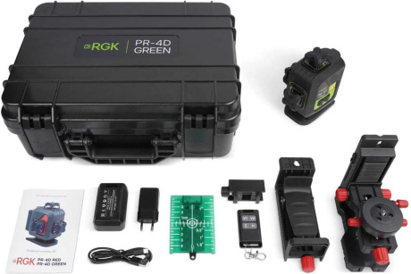 Купить Лазерный уровень RGK PR-4D Green с зеленым лучом фото №11